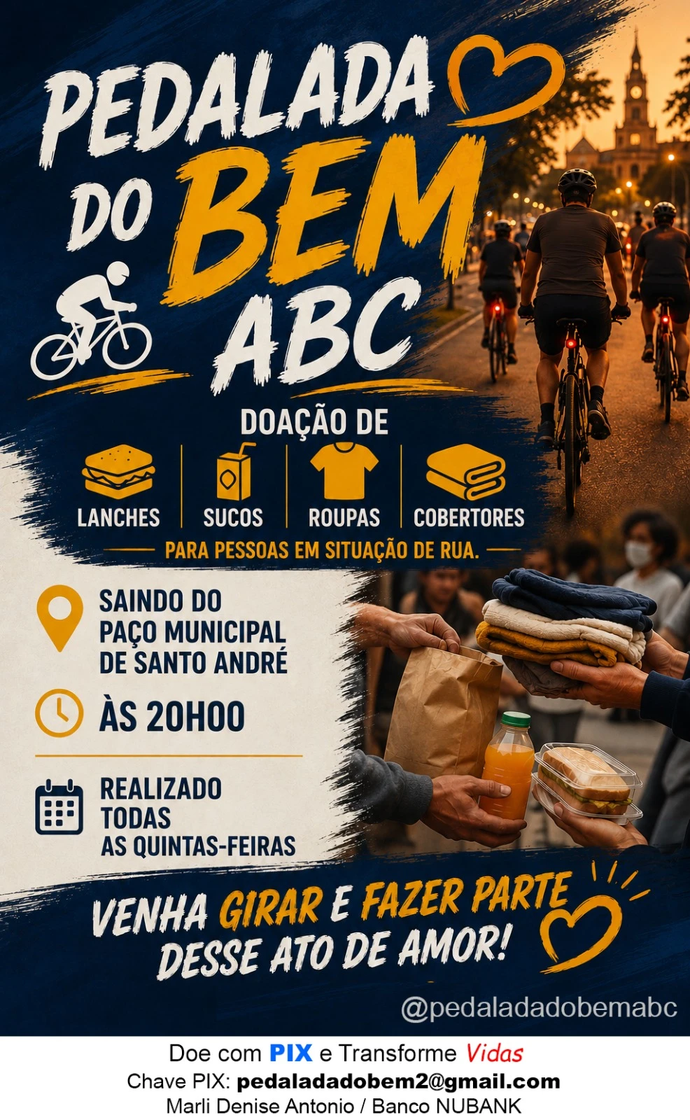 Cartaz da Pedalada do Bem ABC